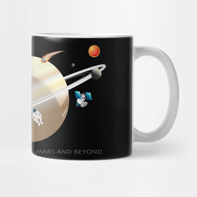 Spaceship Launch to Mars Earth Orbit Moon and Beyond by LizzyizzyDesign